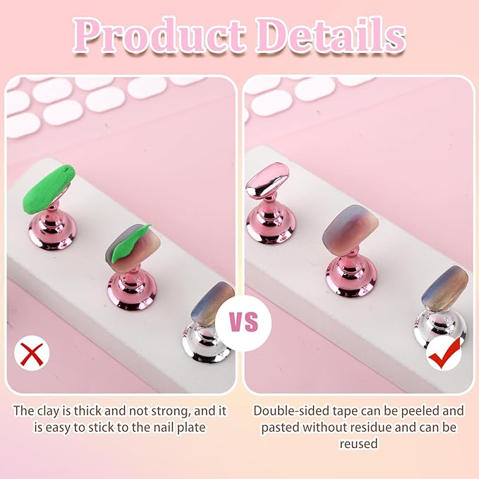 600 Pcs False Tip Double Sided Adhesive Tapes, Nail Adhesive Tabs Pre-Cut Nail Display Stand Nail Holder for Nail Art Painting Nail Color Chart Display Book