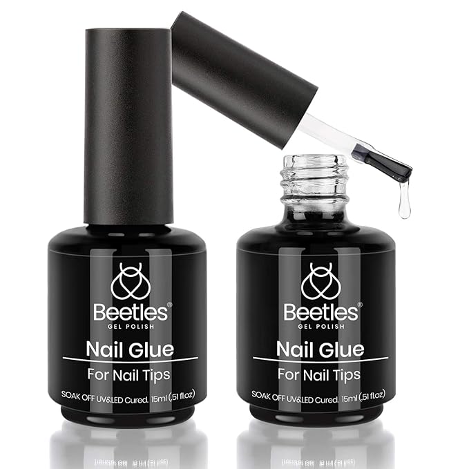 Beetles Gel Polish 5 in 1 Nail Glue and Base Gel Kit for Acrylic Nails and Gel Polish Nail Set 20 Colors Dreamy Town Collection Pastel Girly Sparkle Glitter 2023 Spring Summer Macaroon