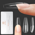 modelones Pro Luxe Instant Nail Apex Tips 15 Sizes, Long Coffin Extension Gel Tips Pre-building & Pre-etched Thicker Strength Acrylic Fake Nails Full Cover 120 Pcs