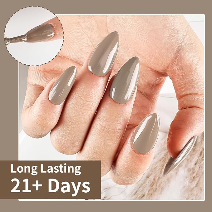 JODSONE 16.5ml Light Brown Soak Off UV LED Gel Polish Professional Nail Art Lacquer for Home Manicure DIY Salon Long Lasting Chip Resistant Nail Color Gift Set for Women