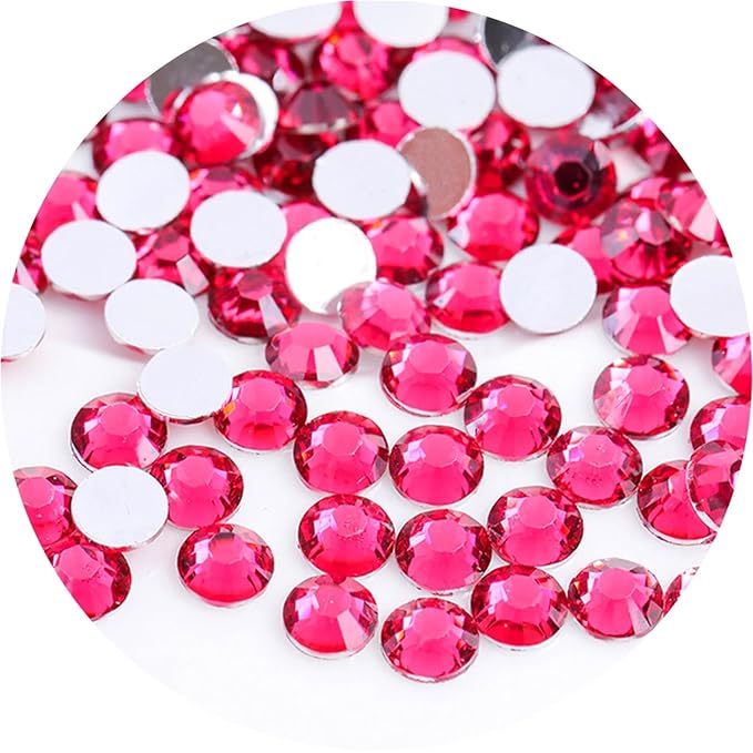 4500 Pcs SS12 3mm Flatback Rhinestones for Nails Art Crafts Glitter Round Gems Crystals DIY Clothes Shoes（Light Rose Red)