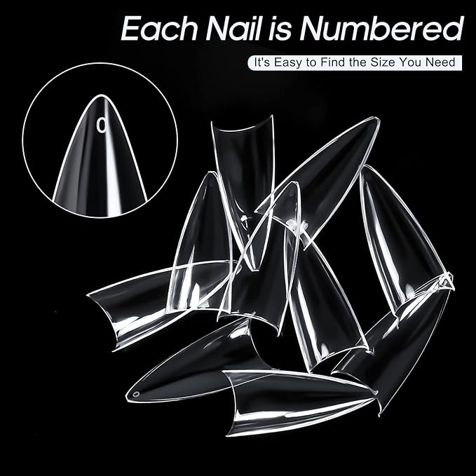 Ranrose 120PCS Short Nail Tips,Short Soft Gel Stiletto Nail Tips Half Cover False Nail Almond Shape Point Acrylic Sharp Artificial False Nail For DIY