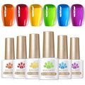 Born Pretty Neon Jelly Gel Nail Polish Polish Blood Wine Red Burgundy Brown Blue Purple Green Translucent,Spring Summer Soak Off U v LED Light Cure Nail Art Kit for Salon Manicure and DIY at Home