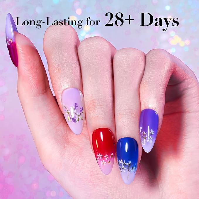 AZUREBEAUTY Dip Powder Nail Kit, 6 Color Jelly Glow Dipping, Natural French Nail Art Starter Manicure Salon DIY at Home