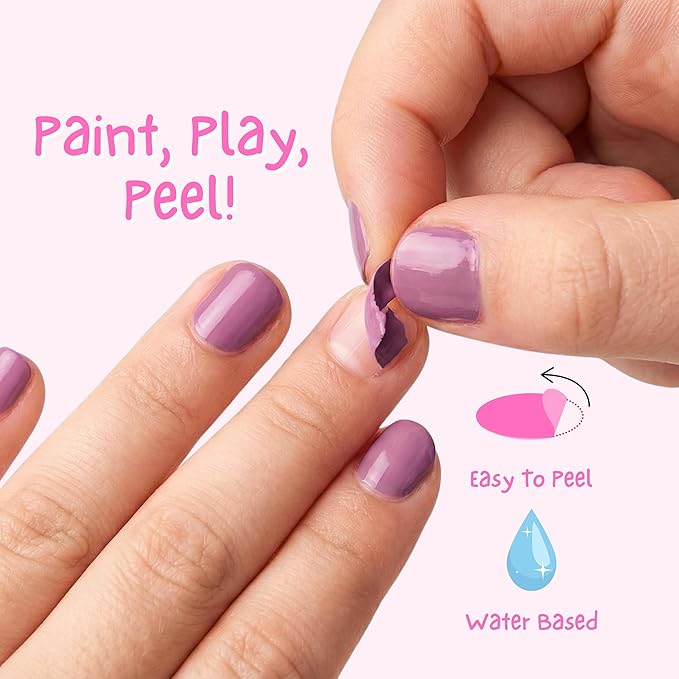MISS NELLA PURPLE UNICORN- Peel Off, Odour Free, Water Base & Safe for kids nail polish pack OF 3- Sweet Lavender (glitter), Butterfly Wings (glitter) & Little Poppet