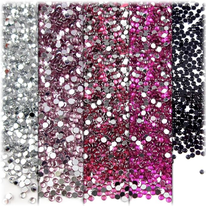 The Crafts Outlet 5,000pc Rhinestones Round 2mm Tiny for Nails - Purple Amethyst