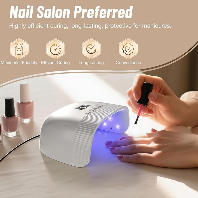UV Nail Lamp, 2026 Upgrade UV Light for Gel Nails with New 30 Dual Beads, 4 Timer LED Light for Nails, Cure Nail Lamps for Gel Polish with LCD Display, Nail Dryer for Perfect Christmas Gifts
