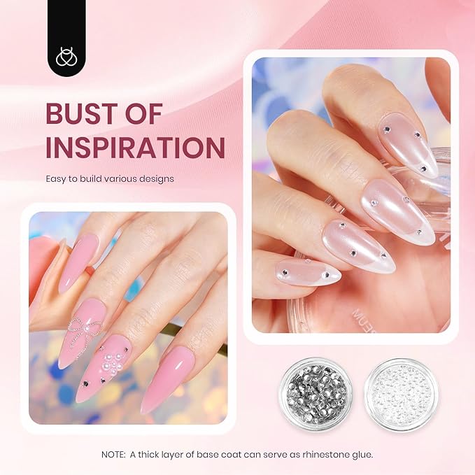 beetles Gel Polish Poly Nail Gel Chrome Nail Powder Kit 22 Pcs Glazed Donut Nails Mirror Effect Chrome Powder for Nail Extension Nail Art DIY Home, UV & LED Needed