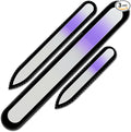 Nail File for Women - Mont Bleu Premium Set of 3 Glass Nail Files in Pouch - Genuine Czech Tempered Glass - Handmade Gifts for Women - Manicure Nail Care - Double Sided Finger Nail Files