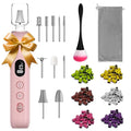 Electric Nail File, 10 Speeds Cordless Nail Drill with LED Light, Portable Manicure Pedicure Kit for Acrylic Gel Nails Thick Toenails Nail Grind, Hand Natural Nails Care - 10 Bits & 120 Sanding Bands