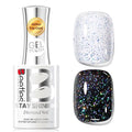 Beetles Gel Polish Glitter Top Coat 15ml, Stay Shining No Wipe Reflective Silver Mix Glitter Shiny Clear Gel Nail Polish Long Lasting High Gloss UV Lamp Nail Art Design Manicure Gifts for Women