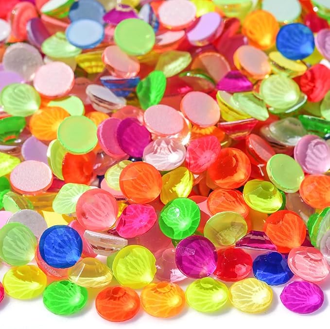 Blinginbox Flatback Rhinestones Round Gems, 1440pcs Luminous Series Glass Stones Neon Gems Non Hotfix Crystal Rhinestones for Nail Charms Crafts Clothes Tumblers,Mixing Colors Neon,SS16.