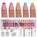 SXC Cosmetics X-Pro Tips French Tip Press On Nails - Bright Pastel Glow in the Dark Series (GLOW119KIT-S Coffin)