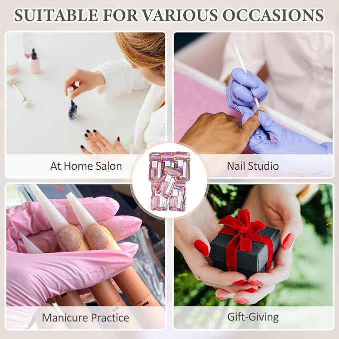 10 Sets Disposable Manicure Prep Kit for Travel Home, Portable Basics 5 in 1 Nail Salon Pedicure Kit, Professional Nail Tools Supplies, Nail File, Mini Buffer, Wood Stick & Handle Grip Brush