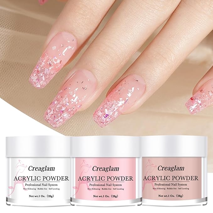 Super Nail Acrylic Powder: 3 Pcs 28g Cover Pink Polymer for 3D Art Carving French Extension - Clear Dark Pink Professional - No Need Lamp