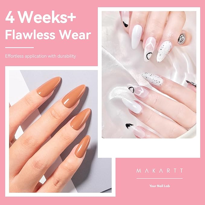 Makartt Almond Nail Tips: 500pcs Medium Pre-buffed Full Cover Clear Press on Nails 10 Sizes Soak Off Soft Gel Nail Tips Extension Professional Acrylic Fake Nails No Crease False Nail Salon DIY Art