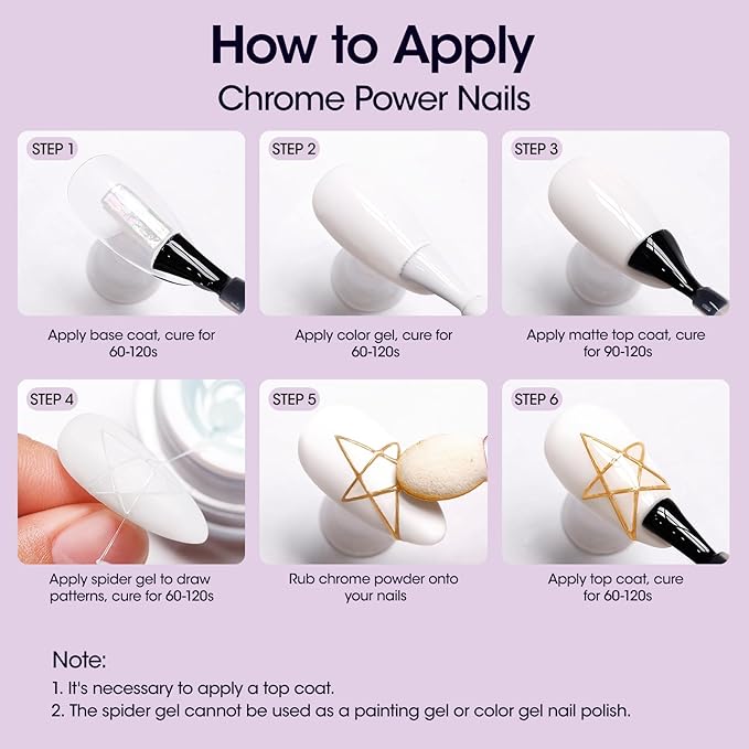 GELLEN Clear Spider Gel for Nails, High Elastic Soak off Gel Polish, Mixed with Color Gel, Match with Chrome Power, Long Lasting 3D Nail Art Design, Beginner-friendly, Curing Required