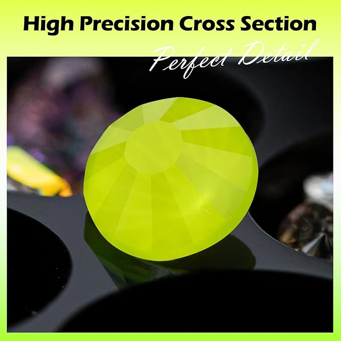 Neon Yellow Flatback Rhinestones, Glass Rhinestones for Nail Art and Craft, Glue Fix, Loose Crystal Gemstones(Neon Yellow, SS12, 1440pcs, 2.9-3.0mm)