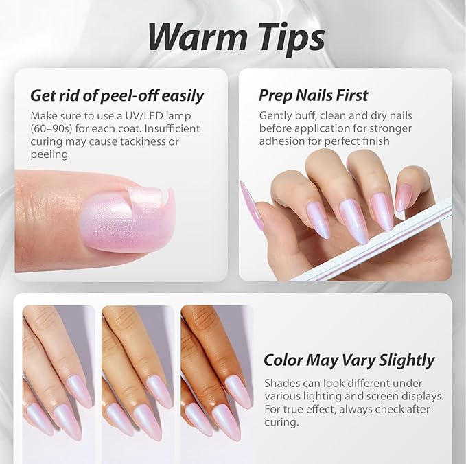 Makartt Pearl Gel Nail Polish Set 15ml One N'Done 6 Colors Shimmer Mermaid Glitter UV Gel Polish Soak Off High-Gloss, Salon-Grade Nail Art Manicure DIY Salon Home - Nebula Spectrum