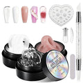 3D Gel Nail Art Kit-Solid Builder Gel for Nails 3D Sculpting Carving Building Modeling Hard Extension for Beginner DIY Salon at Home Cured Needed
