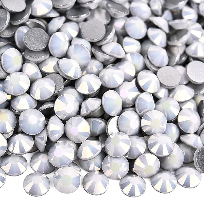 Blinginbox 1440Pieces SS6/1.9-2mm Flat Back Crystal Rhinestones Round Gems for Nail Art,Starlight White