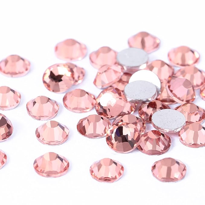 Champagne Rhinestones Flatback Rhinestone for Crafts Glass Nail Rhinestones Nail Gems Crystals for Makeup Bags Shoes Decoration DIY(SS16,1440pcs,Champagne)