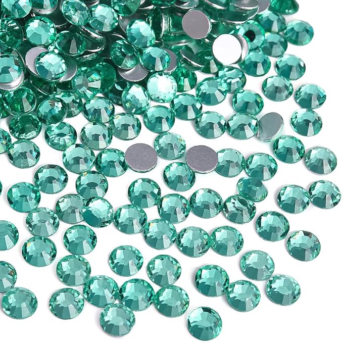 Blinginbox 1440Pieces SS6/1.9-2mm Flat Back Crystal Rhinestones Round Gems for Nail Art,Mint