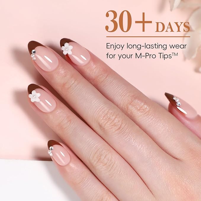 PEACECOLOR French Tip Press On Nails Kit - 160Pcs Short Almond 5 Colors Nude Fake Nails Extension Kit with Nail Glue Top & Base Coat Nail Lamp & Tools Manicure Set for Women Home DIY Gift