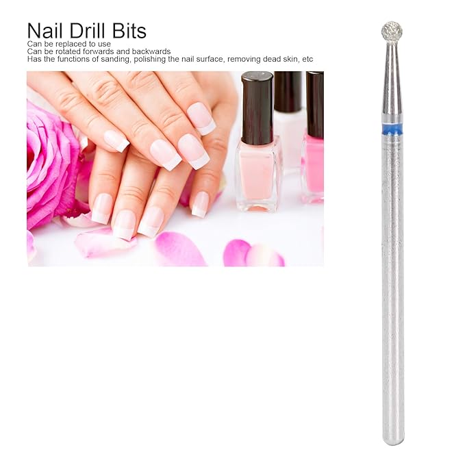 Drill Bits For,Drill Bits For Nails, Acrylic Drill Bits 50Pcs Spherical Nail Drill Bits Dead Skin Removal Nail Polishing Grinding Head Accessory(2.3mm) (2.3mm)