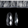3D Diamond Shaped Polygel Nail, Extension Clear Full Cover False Nail Tips, Hybrid Gel Acrylic Nail, Diamond Fake Nails, 14 Sizes Building Artificial Press on Nail (style 2, 140pcs)