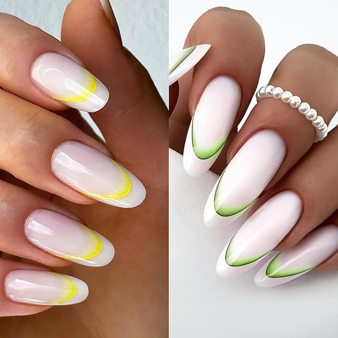 12 Sheets French Tip Nail Stickers for Gradient French Line Nail Art Stickers, Color Wave Stripe Nail Decals Self Adhesive Nail Tips Guides Stripe Lines Sliders for Women Girls Nail Decoration 807-3