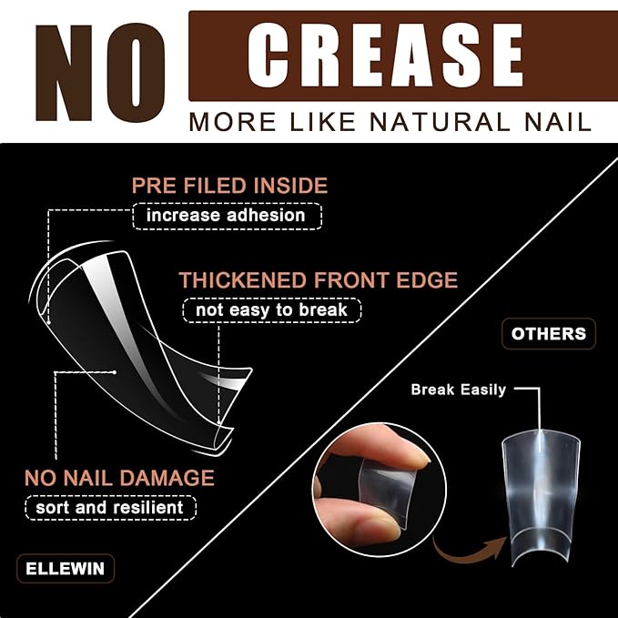 1000PCS Nail Tips Short Square French Duck Nail Tips Soft Clear False Nails Y2K Duck Feet Style Half Cover for Acrylic Nails Kit 10 Sizes 2 Shapes-Shape for Salon Home DIY Gifts