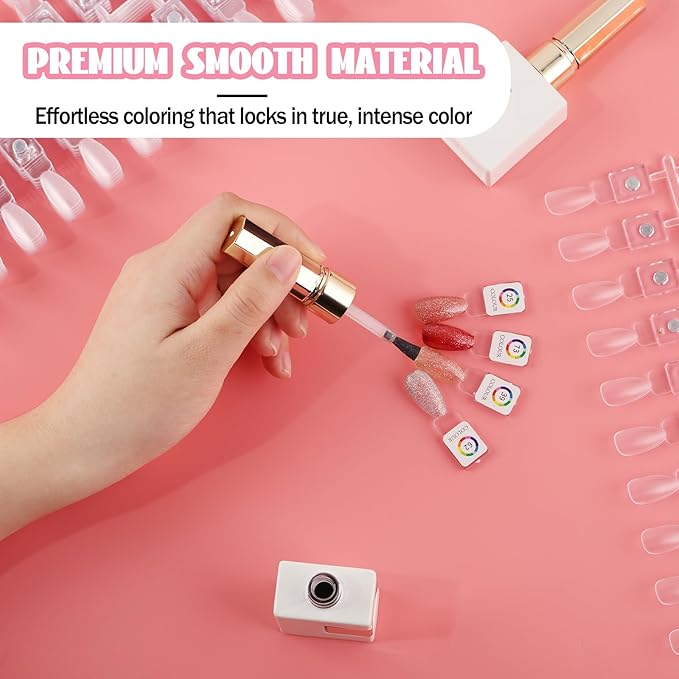 120 Pcs Magnetic Nail Color Display Tips Clear Acrylic for Nails Color Display Book Nail Art Design Pattern Practice and Professional Nail Display (All Magnetic Nail Swatch Books)