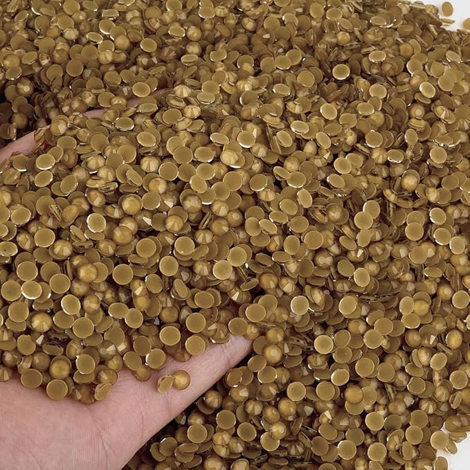 Blinginbox Flatback Rhinestones Round Gems, 1440pcs Luminous Series Glass Stones Neon Gems Non Hotfix Crystal Rhinestones for Nail Charms Crafts Clothes Tumblers,Brass Neon,2mm 0.07inches SS6