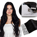 RUNATURE Tape in Hair Extensions Human Hair, 14 Inch 20pcs 40g, Black Tape in Extensions Remy Soft Hair, Can be Styled, Long Lasting #1 Jet Black
