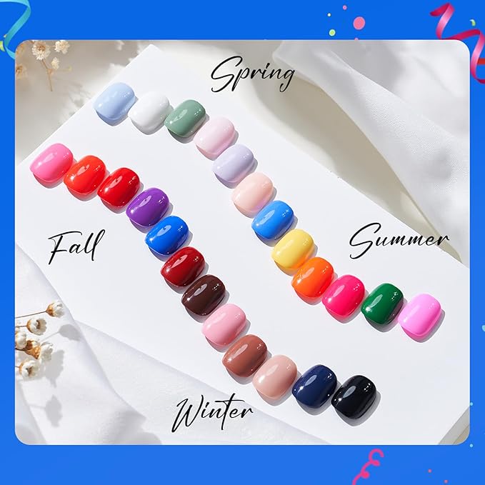 Hema Tpo Free Gel Nail Polish Set- 24Colors 18ml Gel Polish Starter Set with 6PCS Matte Glossy Base Top Coat Primer Blooming Builder Gel At Home Gel Manicure Kit Gifts for Women Girl