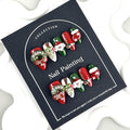 Christmas Press on Nails Handmade Medium Almond Fake Nails with Green Red Wrearh Design Santa Claus Hat Canes Glue on Nails Reusable Winter Handmade Nails for Women Girls Manicure Size M