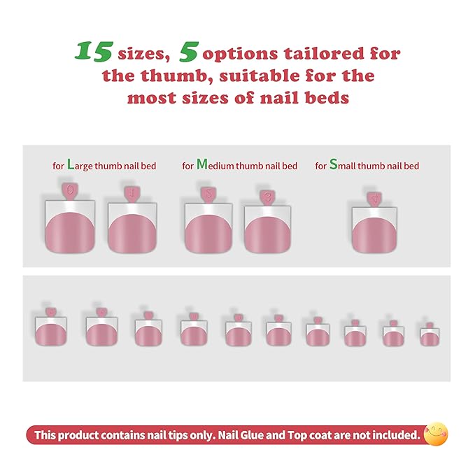 French Tip Toe Nail Tips Press on, Sharp Square Pre-Designed Soft Gel False Toenail Extension, BERRY PINK Pre-applied Tip Primer & Base Coat, Full Cover Acrylic for DIY x 15 Sizes 240 pcs