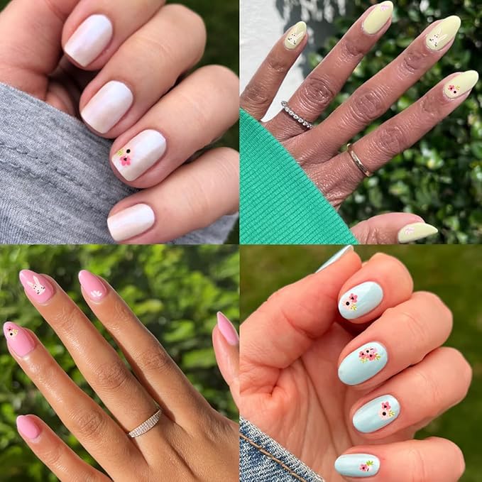 Olive & June Nail Art Stickers | Easy-to-Use Nail Designs | Nail Art Made Easy | Hand-Screened, No-Fade Ink | Accent, Mix & Match, or Cover Chipped Polish | Everyday Bouquet