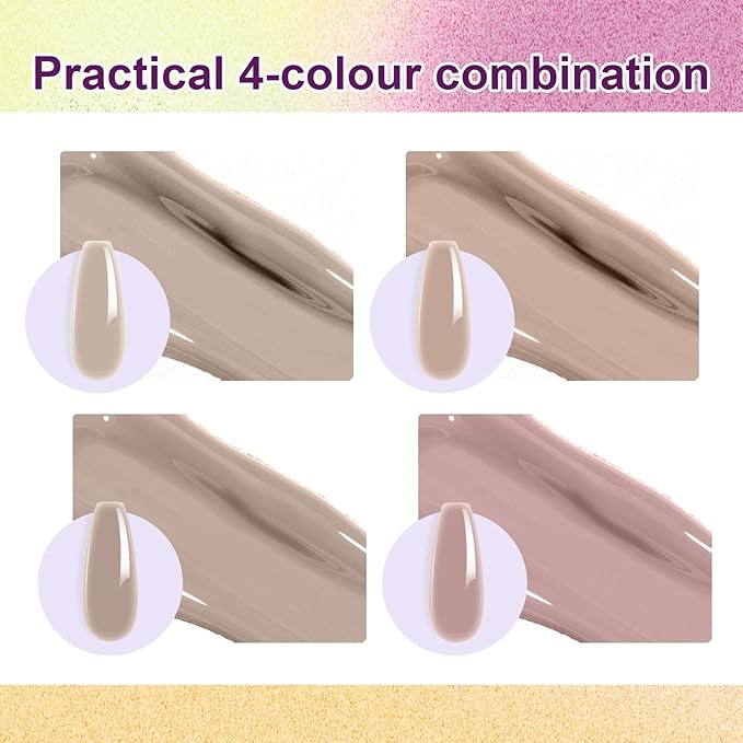 Gradient Painting Gel Set, 9 Colors Ombre Gel Nail Polish with 6 Aurora Multi-Purpose Brushes for Ombre Nails Aura Nails French Manicure Soak Off UV U Milkshake