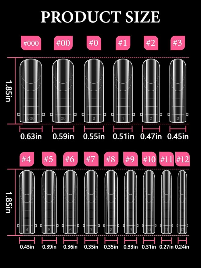 Poly Gel Toe Nail Form Set, EBANKU Reusable Toenails Dual Forms for Nail Extensions, Poly Gel Toe Nail Tips Pre-designed French Line Salon Home DIY Nail Art Supplies - 15 Sizes 150PCS