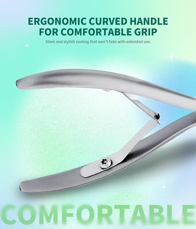 Toenail Clippers - Straight Slanted Blade for Ingrown and Thick Nails, Light Weight Sharp Pointed Tip Toe Nail Cutter, Stainless Steel Heavy Duty Podiatrist Tools for Seniors Men (Silver)