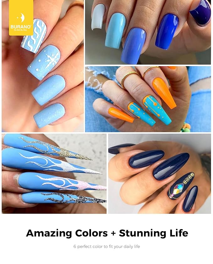 BURANO Poly Nail Gel Set, 12 Colors Nail Poly Nails Extension Gel Kit for Beginner Professional Salon Using Home DIY 15g (kit01, 15g)