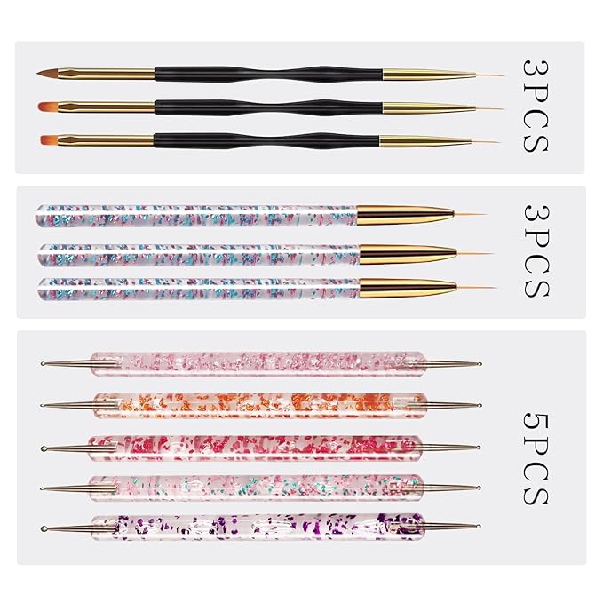 Professional Nail Art Brush Dotting Tools Kit (31pcs Pink)