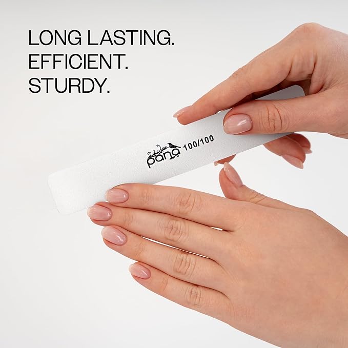 10pcs - PANA Jumbo Double-Sided Emery Nail File for Manicure, Pedicure, Natural, and Acrylic Nails - White (Grit 180/180)