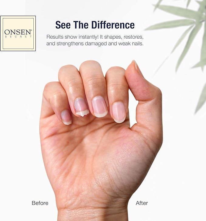 Onsen Secret Japanese Nail File - Professional 6-Pack Nail Files, Double Sided Natural & Acrylic Filers - 120/180 Grit - Disposable, Salon Smooth | Best Onsen File for Shiny Nails