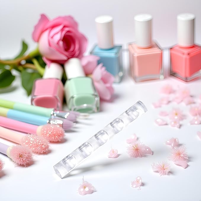 Brush Holder Nail Art Acrylic Simple Transparent Pen Brush Stand Brush Rest Brush Rest for 5 Nail Pens Gel Nails Nail Tools Nail Supplies Stylish Useful Paint Brush Holder Nail Art and Polish