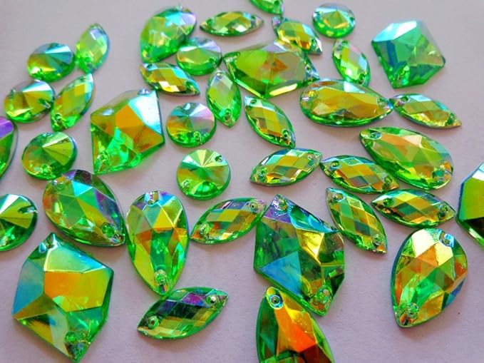 300pcs Mixed Shape Size deep Blue Crystal sew on Rhinestones Acryl Loose Beads Hand Sewing Strass
