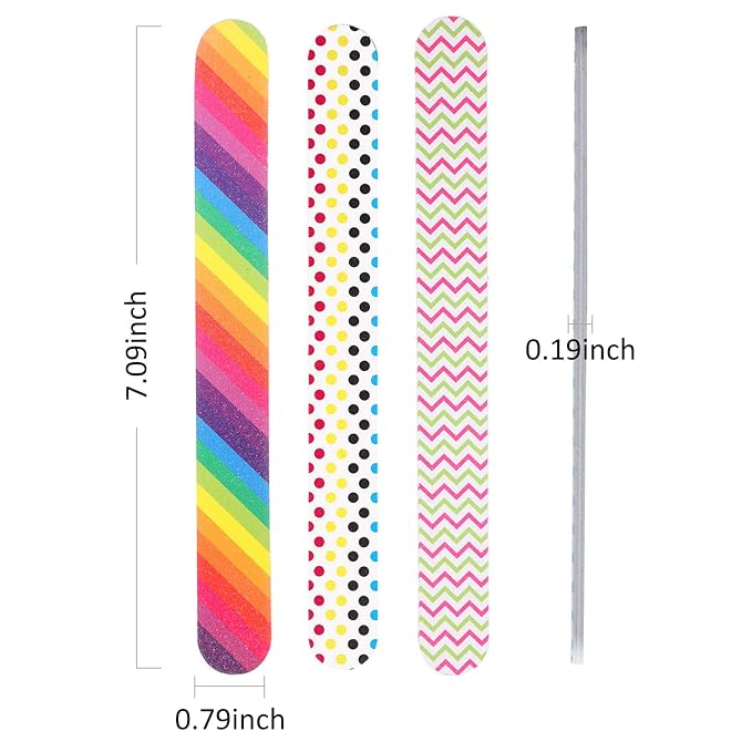 Mudder 20 Pcs Nail File Colorful Emery Boards Nail Buffer File Tools for Women Double Sided Filers for Shaping and Smoothing Toenails and Fingernails