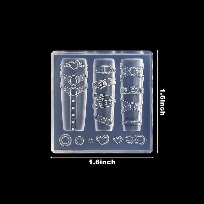 3D Belt Gel Nail Art Mold Arts Resin Strap Molds for Accessories Supplies Leather Belts Silicone Tools Cute Nails Style